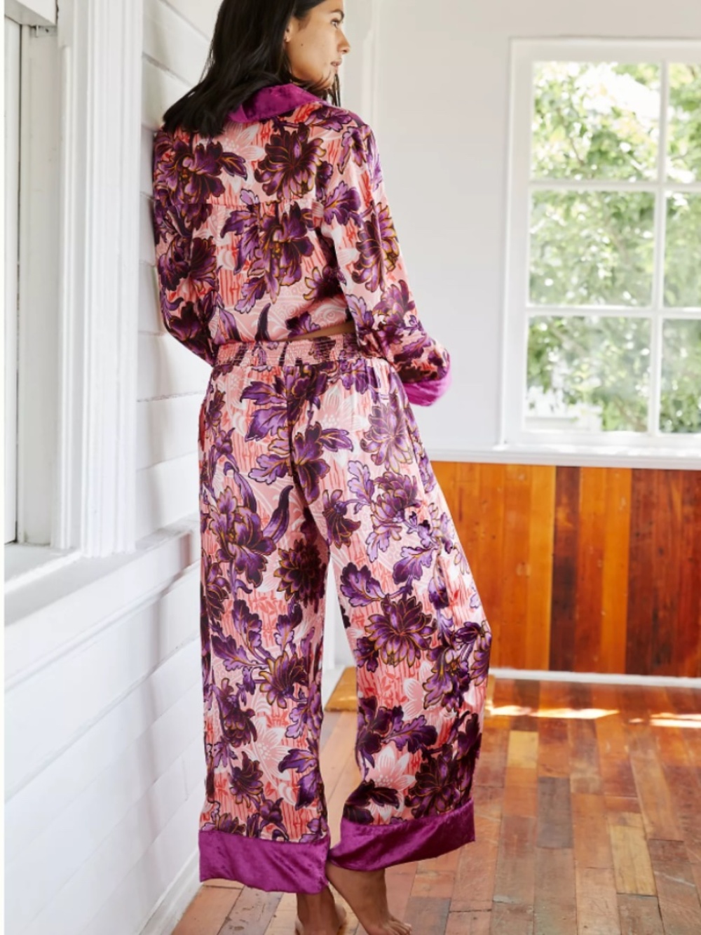 Anthropologie Purple and Pink Floral Blazer jacket